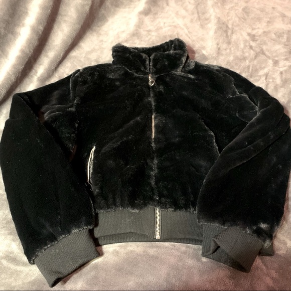 Faux Fur Bomber Jacket - Picture 1 of 8